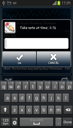 Slideshow takenote screen
