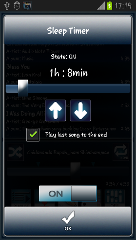 Slideshow sleeptimer screen